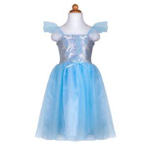 robe de princesse sequins chatoyants bleue