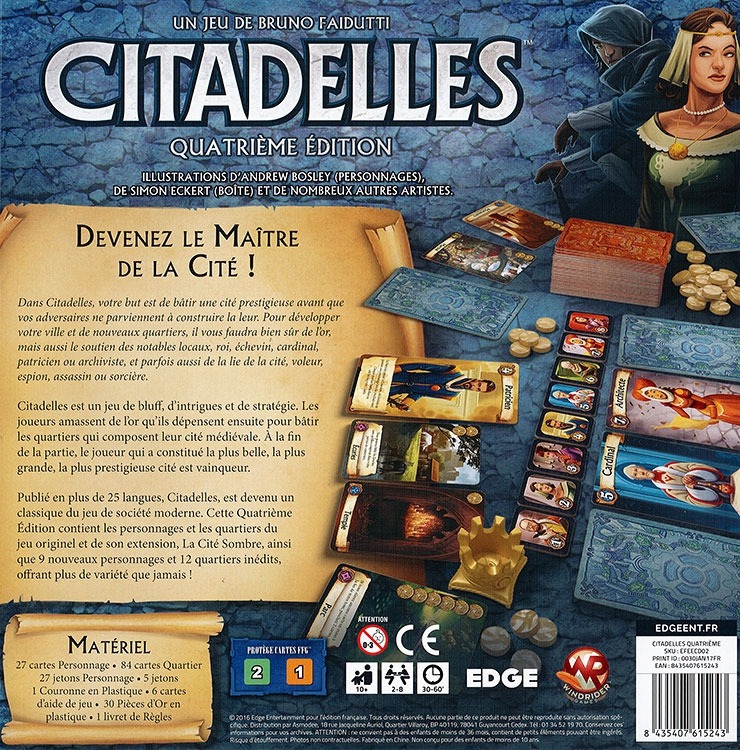 CITADELLES 4 EME EDITION - ASMODEE - Les trésors de Loulette