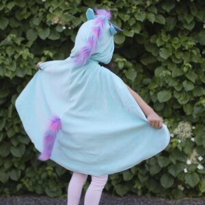 CAPE REVERSIBLE DRAGON OU LICORNE 5-6 ANS