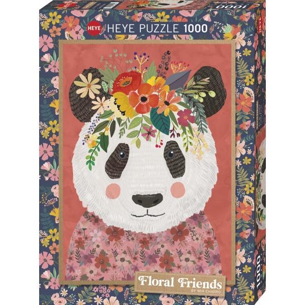 puzzle floral friends panda heye