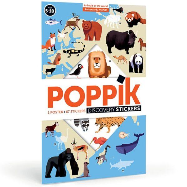 poster en stickers animaux du monde poppik