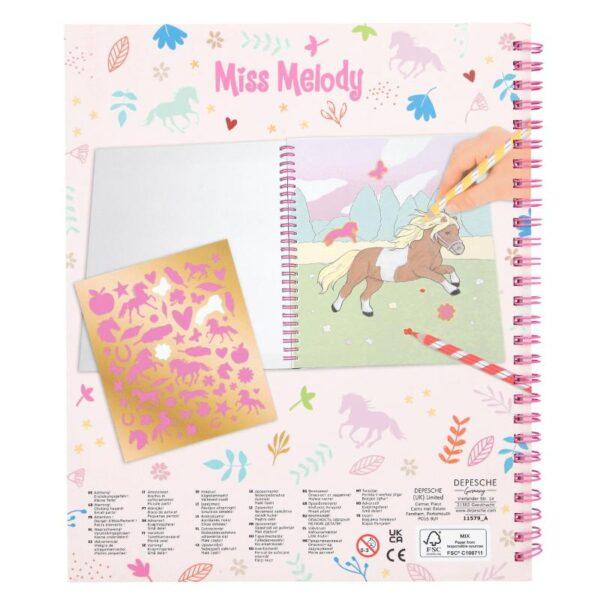 MISS MELODY ALBUM A COLORIER AVEC APPLICATION FOURRURE