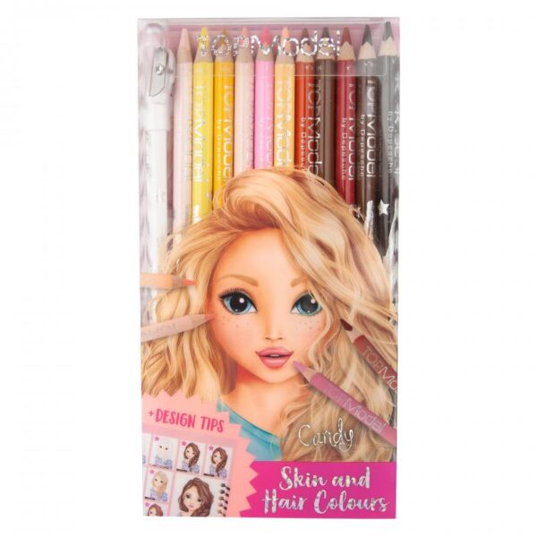 crayons de couleurs visage et cheveux