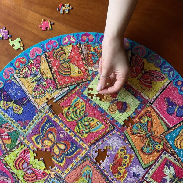 puzzle eeboo rond vintage butterfly