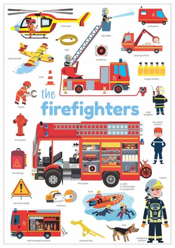 mini poster stickers pompiers