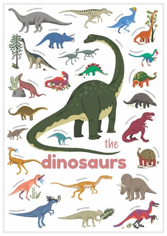 mini poster en stickers dinosaures poppik