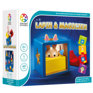 Venez découvrir lapin et magicien de la marque Smartmax . Assis sur le bloc jaune, rouge ou bleu? Regarde-t-il à travers le trou rond ou bien l’étoile? Lapin & Magicien est un jeu destiné aux jeunes enfants afin de leur permettre de découvrir le monde fascinant de la 3D. 