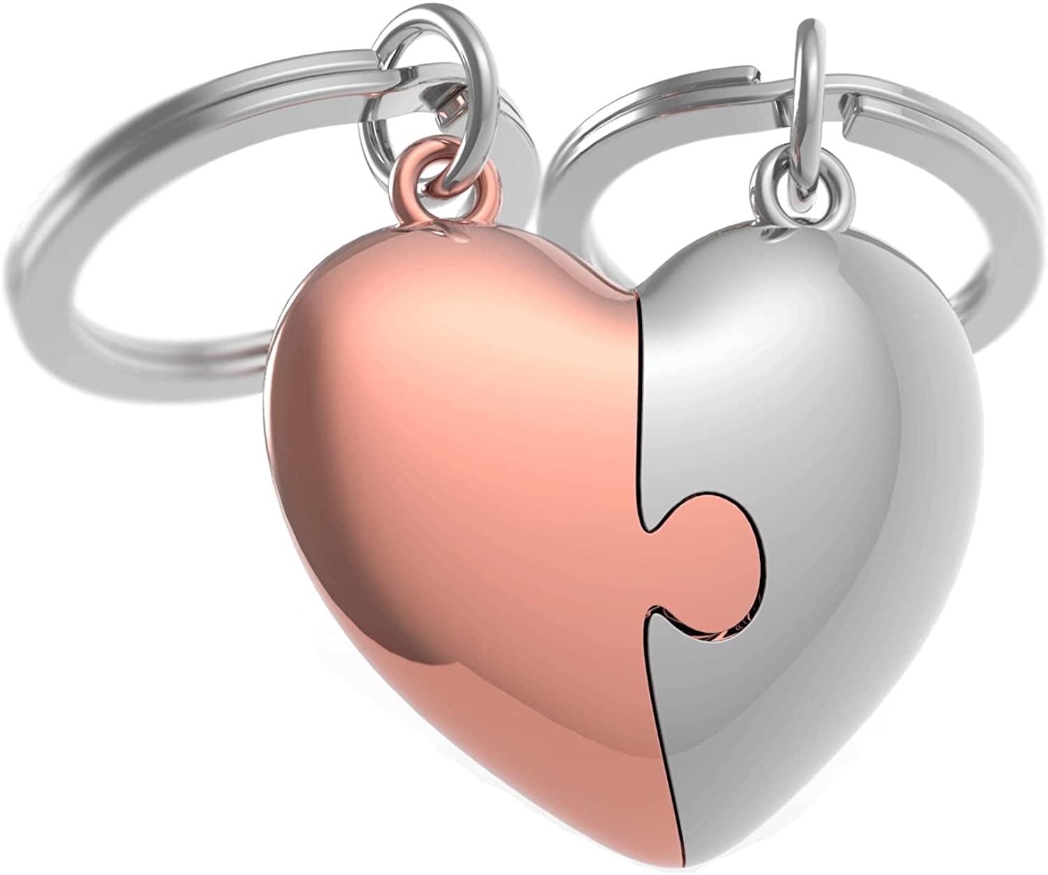 Porte clés personnalisé coeur en acier inoxydable