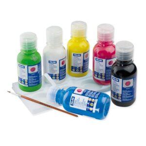 BOITE AVEC 6 BOUTEILLES DE GOUACHE 125ML