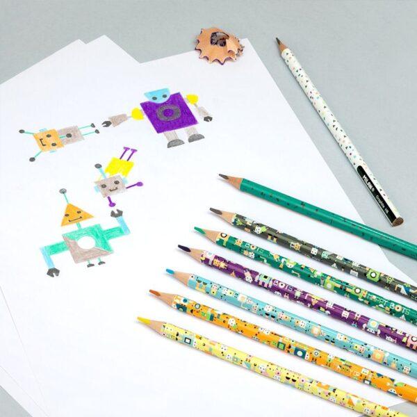 6 crayons de couleur happy bots  de chez Milan.