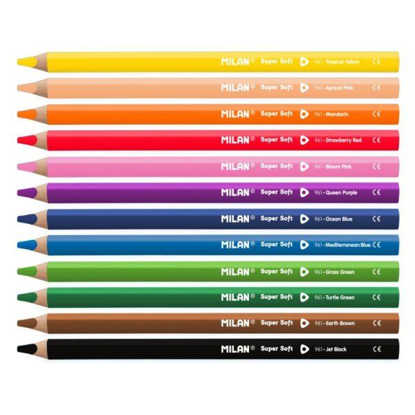 BOITE DE 12 CRAYONS DE COULEUR MAXI SUPER SOFT