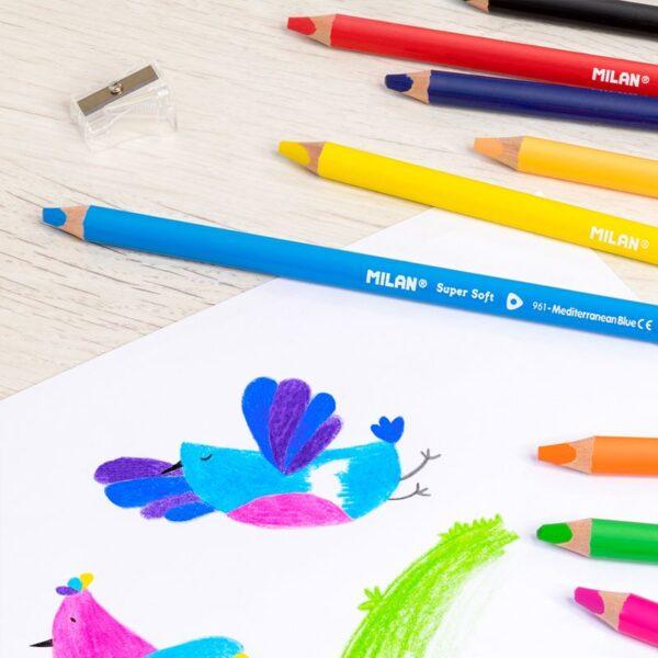BOITE DE 12 CRAYONS DE COULEUR MAXI SUPER SOFT