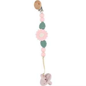 ATTACHE TETINE SILICONE ET HETRE DAISY ROSE