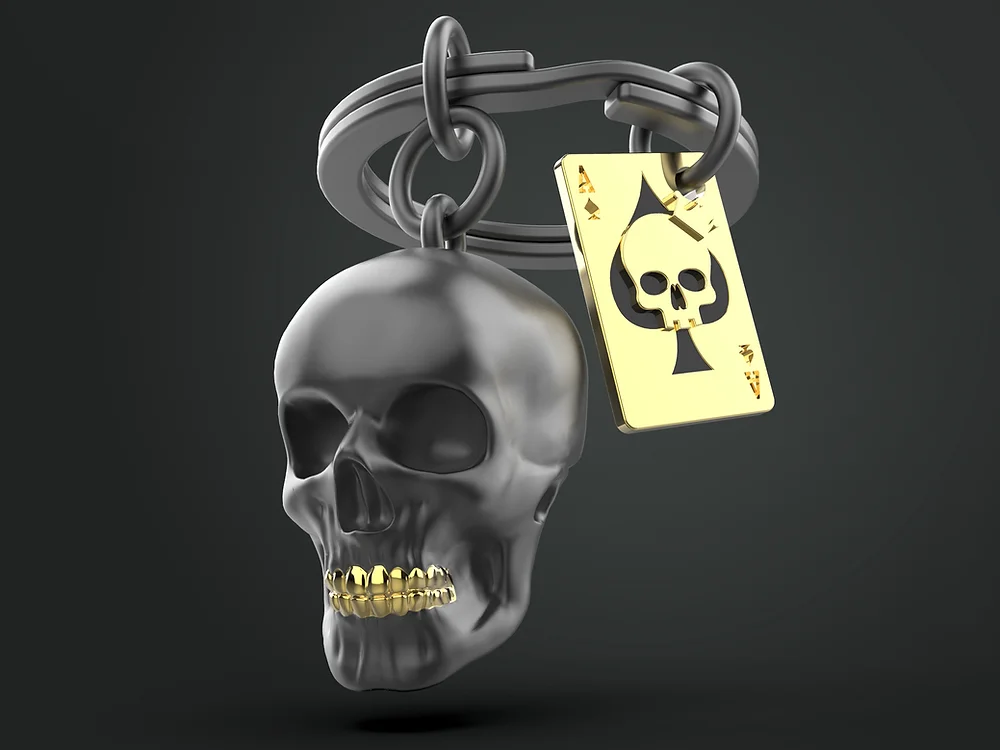 MWOOT Lot de 5 porte-clés 5D à coller soi-même - Motif tête de mort  d'Halloween - Double face - Avec strass : : Jeux et Jouets