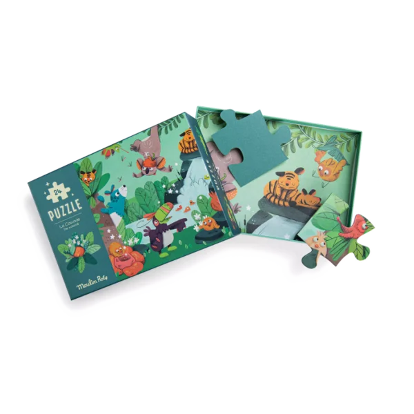 PUZZLE PHOSPHORESCENT LA CASCADE 24 PIECES "DANS LA JUNGLE"