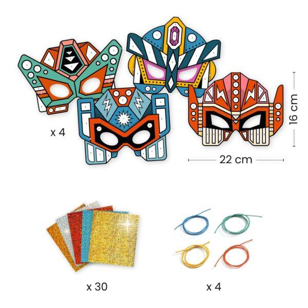 DIY - 8 MASQUES MOSAIQUES JUNGLE A DECORER - DJECO