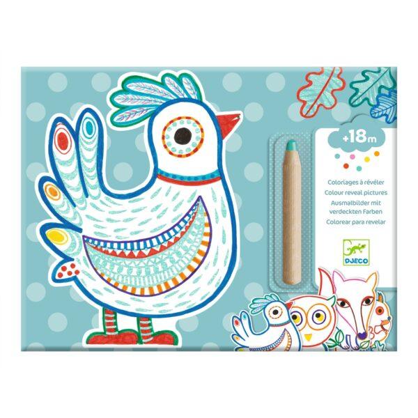 COLORIAGES ANIMAUX DE LA FORET A REVELER - DJECO