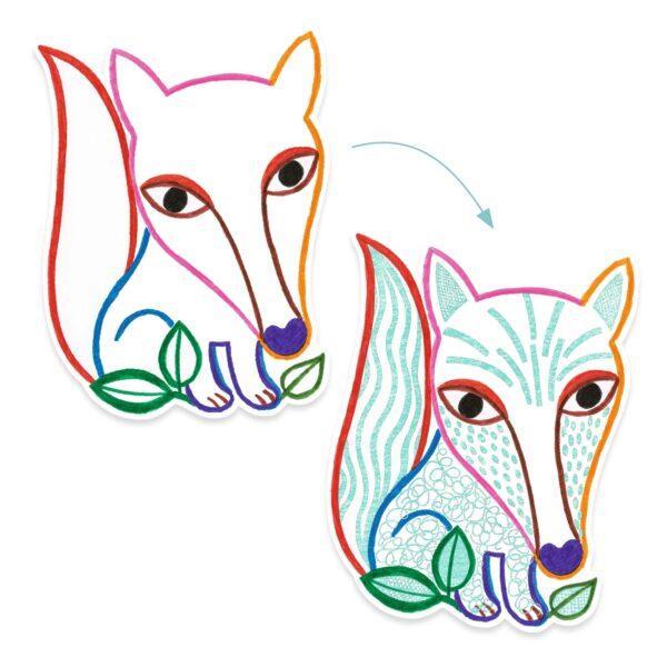 COLORIAGES ANIMAUX DE LA FORET A REVELER - DJECO