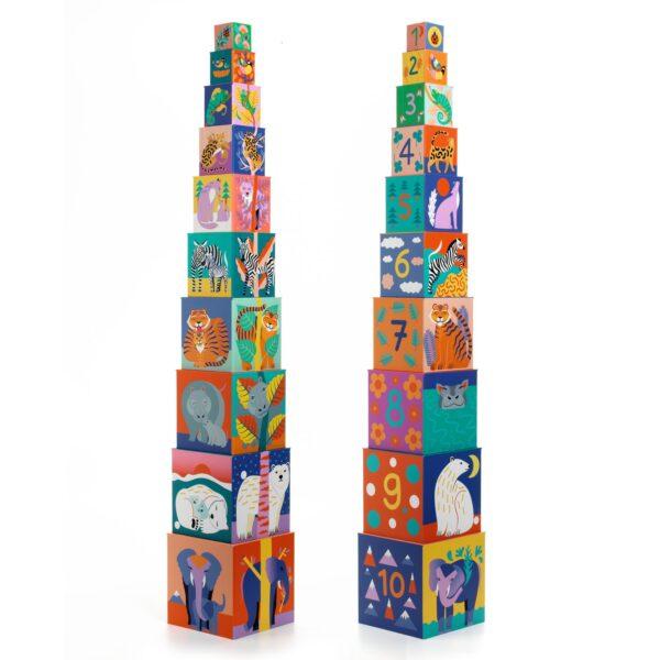 CUBES A EMPILER ANIMAUX SAUVAGES - DJECO