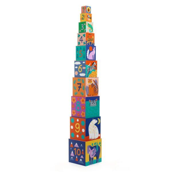 CUBES A EMPILER ANIMAUX SAUVAGES - DJECO