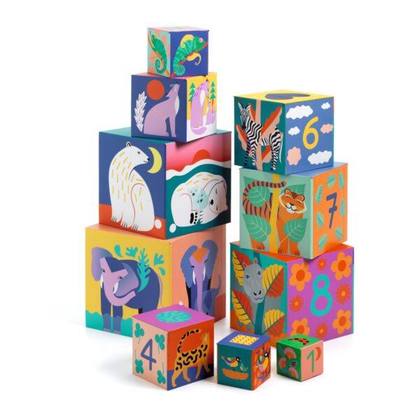 CUBES A EMPILER ANIMAUX SAUVAGES - DJECO