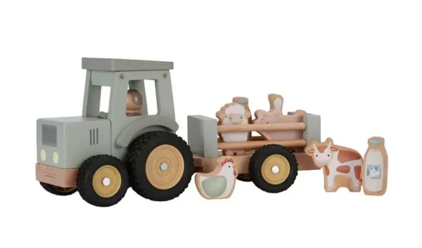 TRACTEUR AVEC REMORQUE EN BOIS LITTLE FARM- LITTLE DUTCH