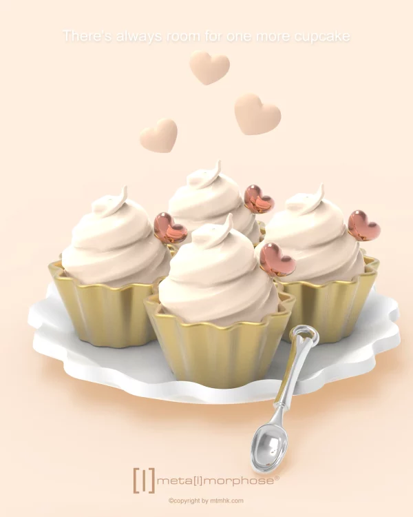 PORTE CLES METAL CUPCAKE VANILLE - METALMORPHOSE