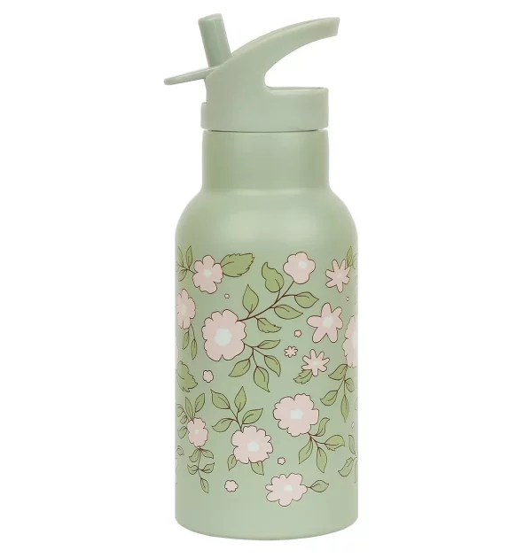 GOURDE ISOTHERME FLEURS VERTES - A LITTLE LOVELY COMPAGNY