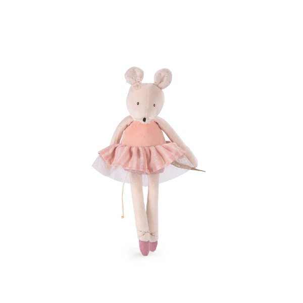 PELUCHE SOURIS ROSE " LA PETITE ECOLE DE DANSE" - MOULIN ROTY