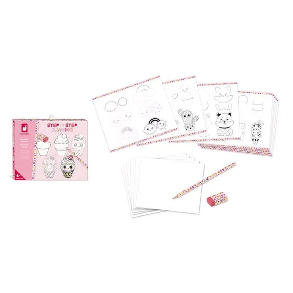 COFFRET CREATIF DESSIN PAS A PAS 20 MODELES KAWAI - JANOD