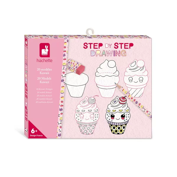 COFFRET CREATIF DESSIN PAS A PAS 20 MODELES KAWAI - JANOD