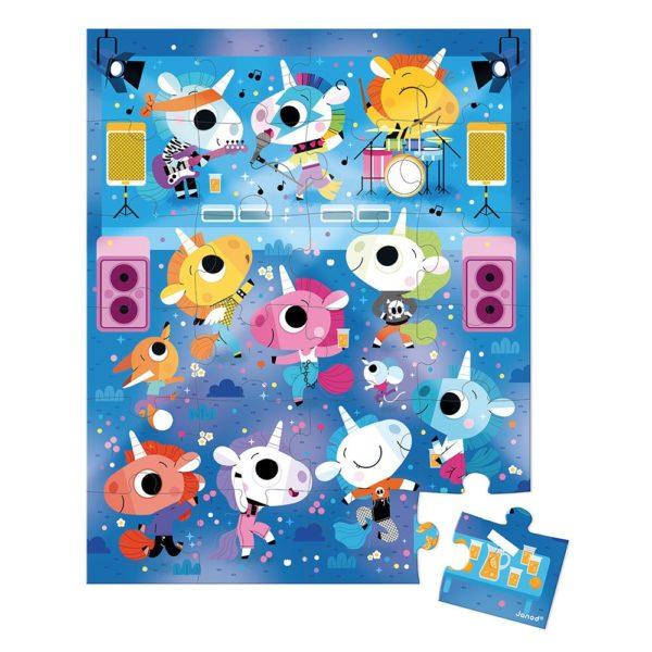 PUZZLE CONCERT ROCK LICORNES 24 PIECES - JANOD
