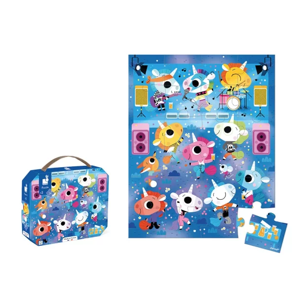 PUZZLE CONCERT ROCK LICORNES 24 PIECES - JANOD