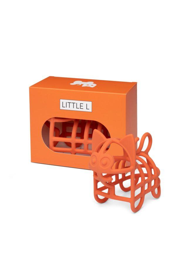 HOCHET DENTITION CHAT ORANGE SILICONE - LITTLE L