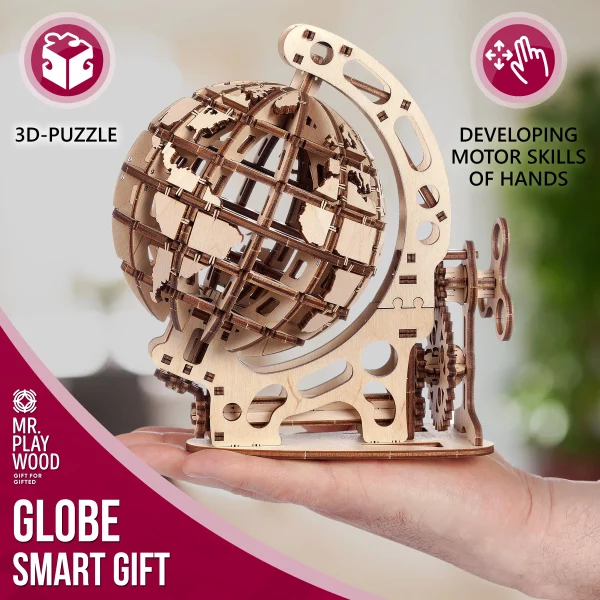 GLOBE "S" MOBILE  EN BOIS 3D