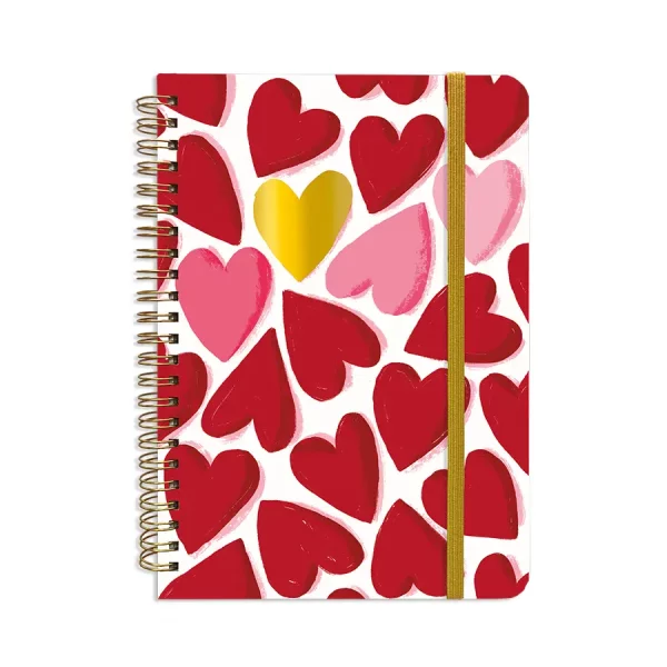 CARNET A SPIRALES RIGIDE A5 COEURS