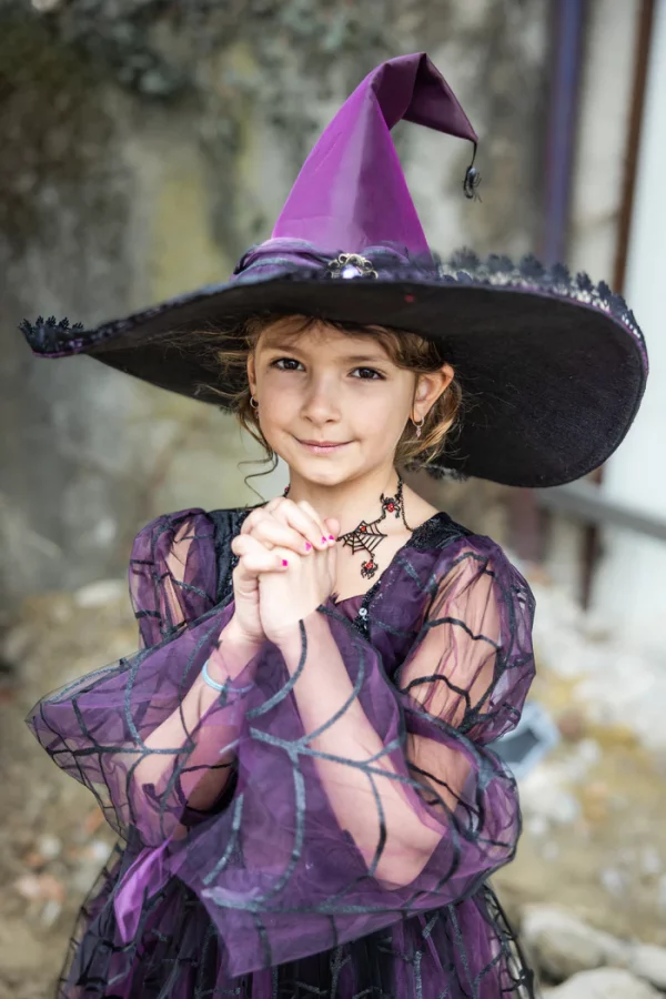 CHAPEAU DE SORCIERE VIOLET AVEC ARAIGNEE – Image 2
